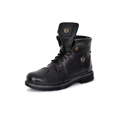 Biker Boots : 6 & 9 Inches Foldable Leather with heavy duty Rubber sole.