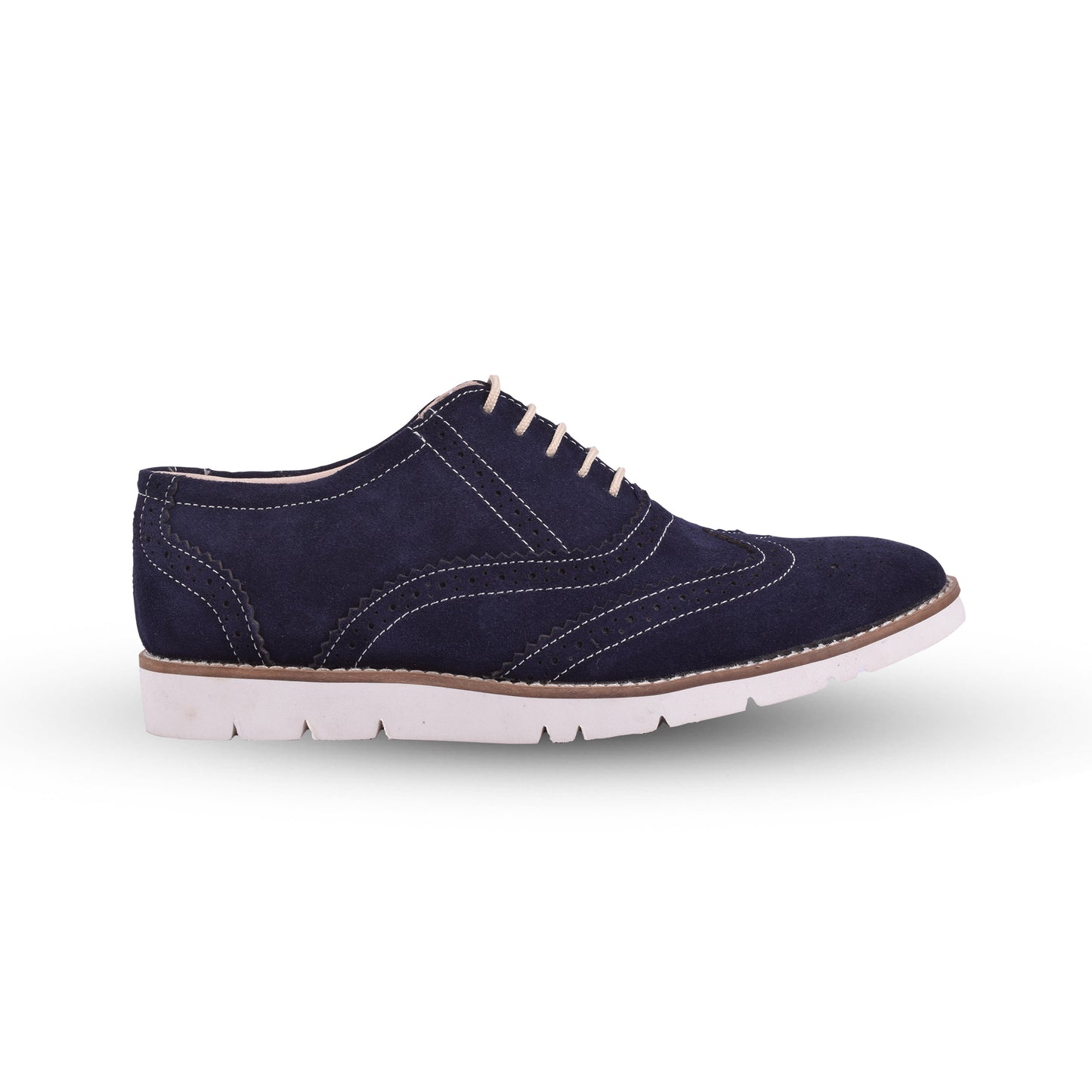 Sneakers : Blue Suede leather Sneakers with Memory foam footpad. Article : SN30-Blue
