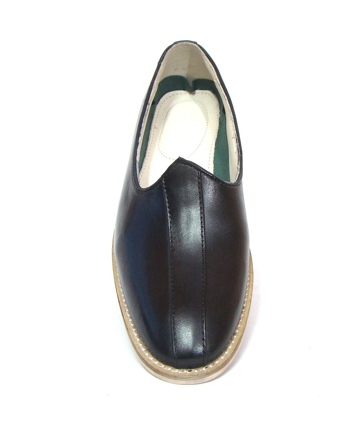 Nagras : Black leather handmade Nagras with Memory foam footpad. Article : N121
