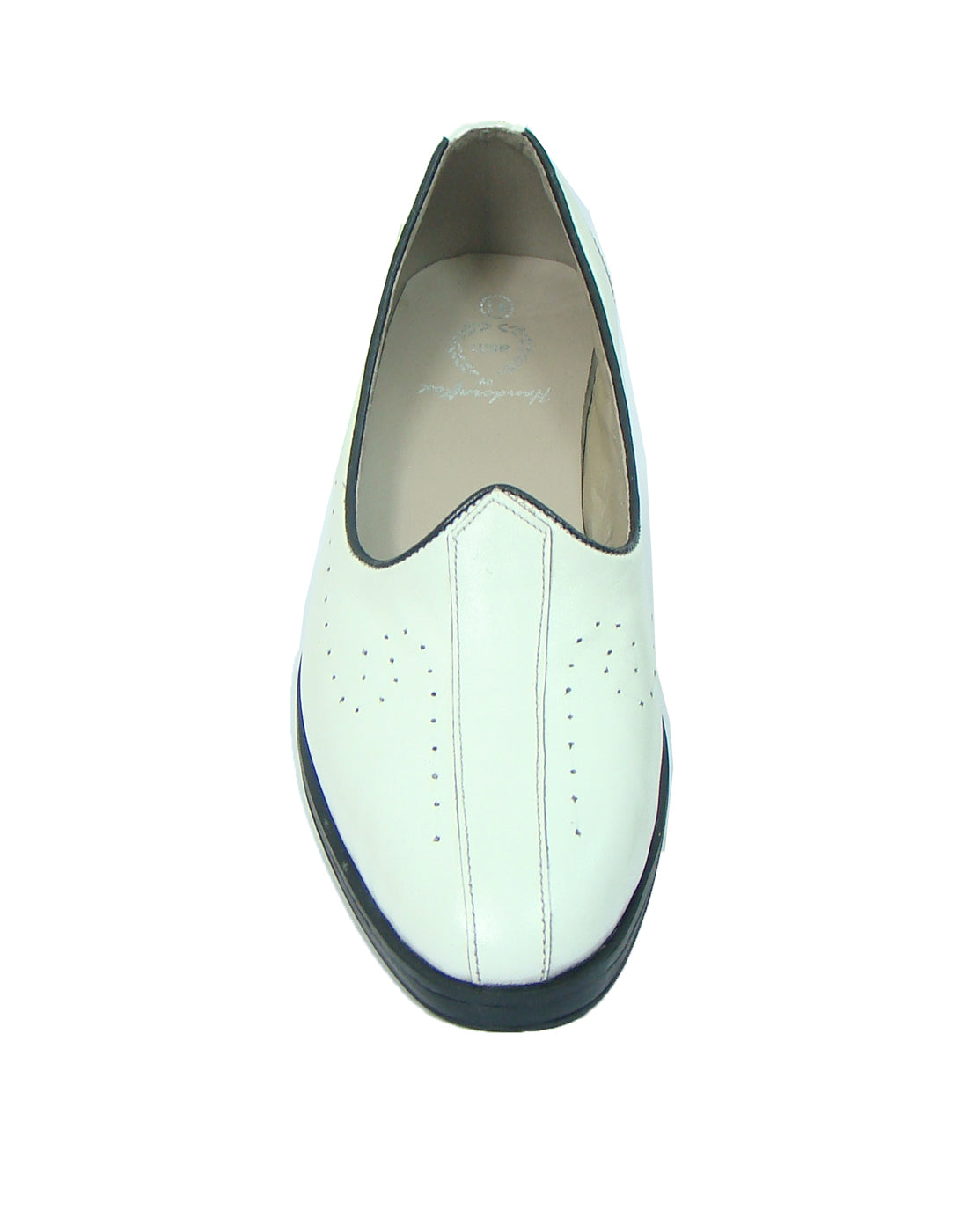 Nagras : White leather handmade Nagras with Memory foam footpad. Article : N101