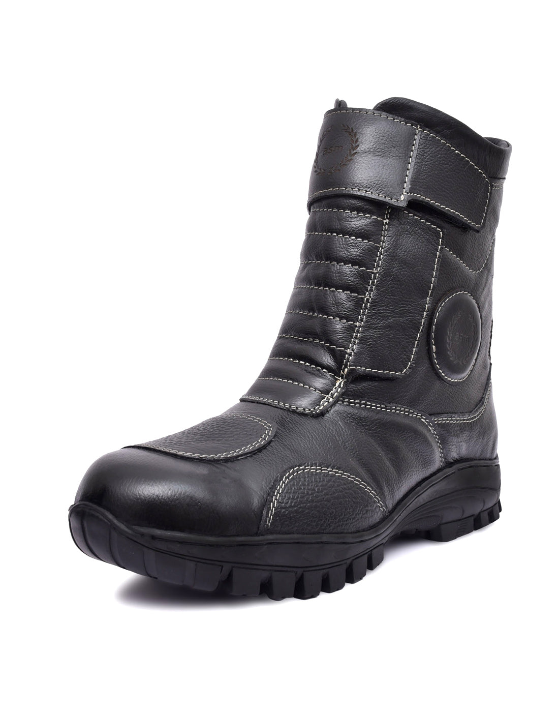 Snow Boots -Black Leather Snow Boots with Insulation, Fur & Memory Foam Footpad. WS710-Black