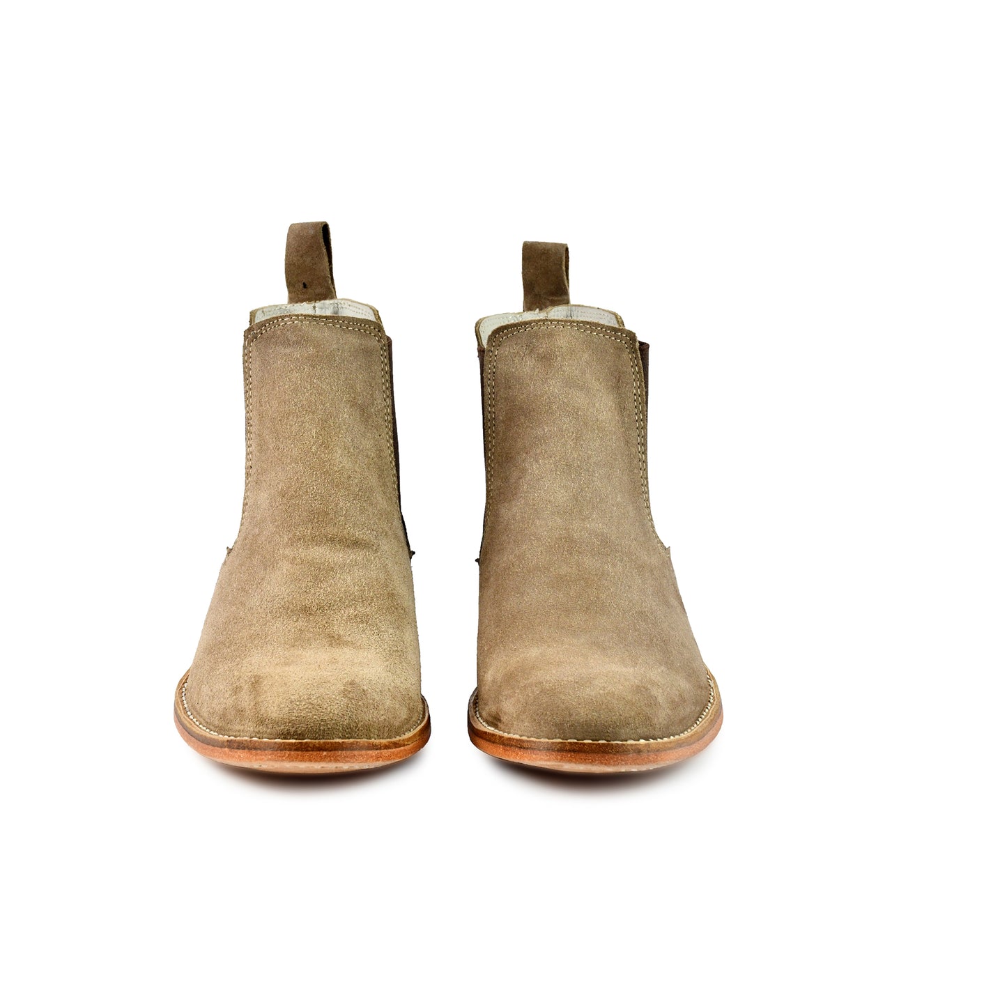 Chelsea Boots : Genuine light Brown Suede leather Goodyear welted Chelsea Boots with Memory foam footpad. Article : ChelseaHM02