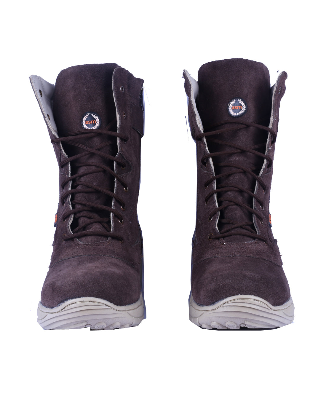 Biker Boots : Brown Suede leather Rider boots for bikers with Side chain & Memory foam footpad.