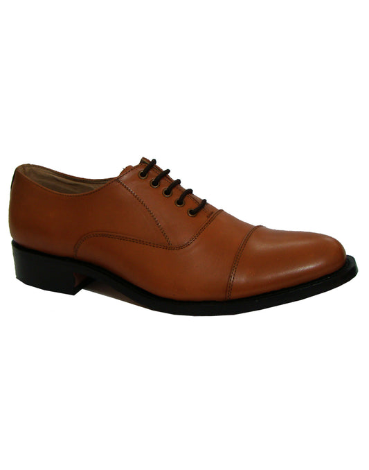 Goodyear Welted Police Oxford Shoes :  Tan leather with Memory foam footpad.