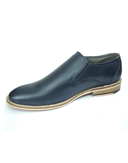 Penny loafers : Blue leather Penny loafer with Memory foam footpad. Article : HU5073-Blue