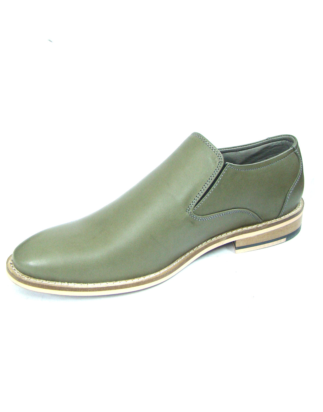 Penny loafers : Green leather Penny loafer with Memory foam footpad. Article : HU5073-Green