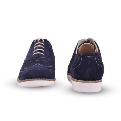 Sneakers : Blue Suede leather Sneakers with Memory foam footpad. Article : SN30-Blue