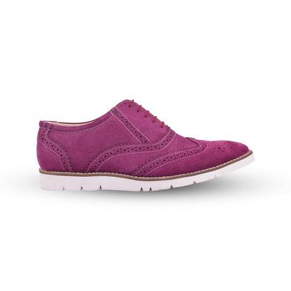 Sneakers : Purple Suede leather Sneakers with Memory foam footpad. Article : SN30-Purple