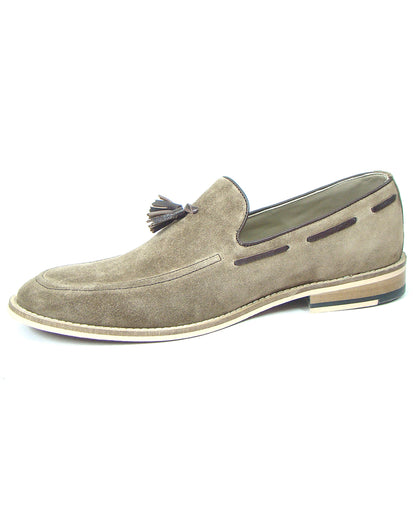 Penny loafers : Light Brown Suede leather Penny loafer with Tassel & Memory foam footpad. Article : HU107-LBrown