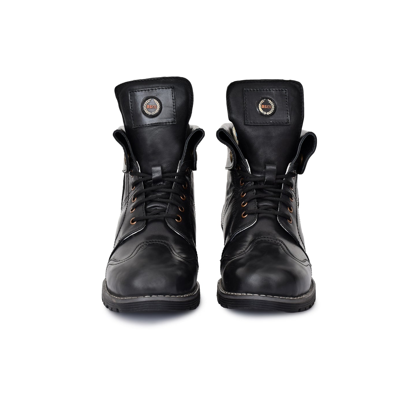 Biker Boots : 6 & 9 Inches Foldable Leather with heavy duty Rubber sole.