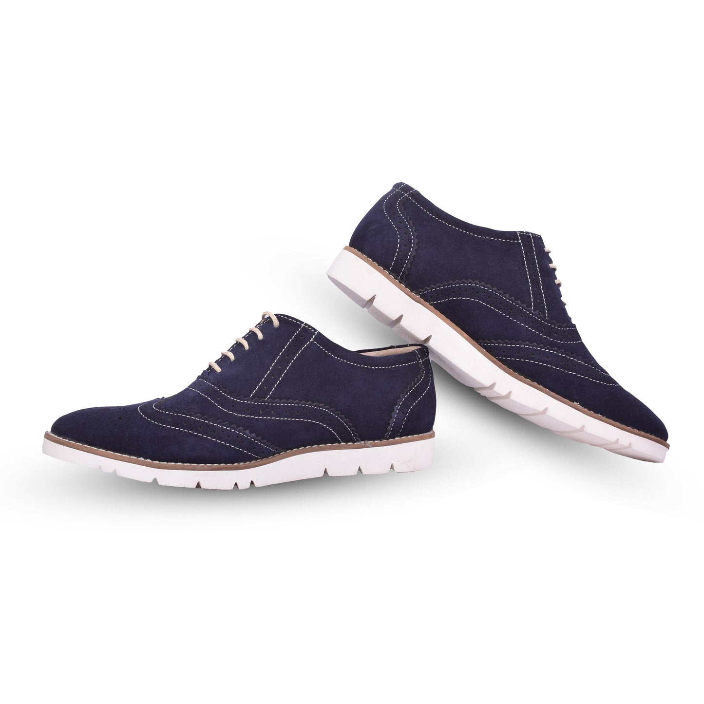 Sneakers : Blue Suede leather Sneakers with Memory foam footpad. Article : SN30-Blue