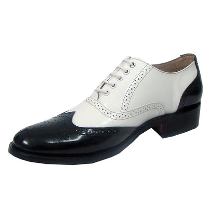 Goodyear Welted Brogue Shoes :  Black & White leather with Memory foam footpad.