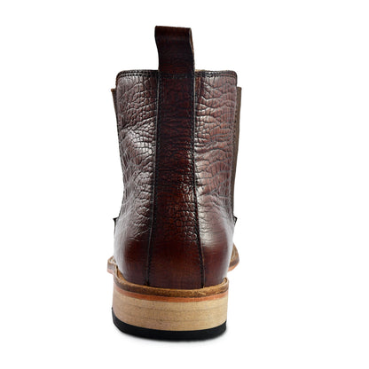 Chelsea Boots : Genuine Brown Croco Embossed leather Goodyear welted Chelsea Boots with Memory foam footpad. Article : ChelseaHM01-Brown