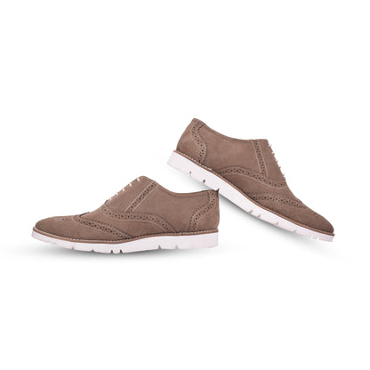 Sneakers : Light Brown Suede leather Sneakers with Memory foam footpad. Article : SN30-LBrown