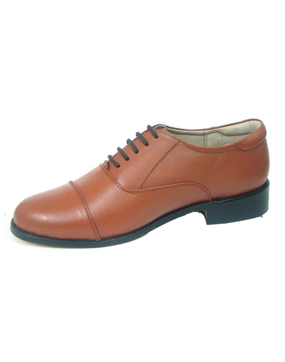 Scarpe Oxford Police in pelle cuoio con plantare in memory foam