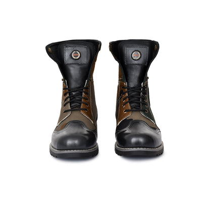 Biker Boots : 6 & 9 Inches Foldable Leather with heavy duty Rubber sole.