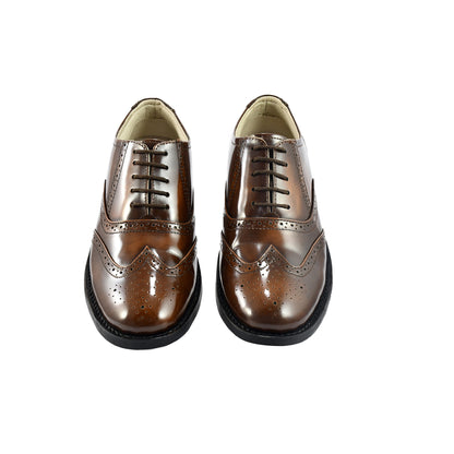 Goodyear Welted Brogue Shoes :  Tan Brush off leather with Memory foam footpad.