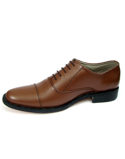 Goodyear Welted Oxford Shoes :  Tan leather with Memory foam footpad.
