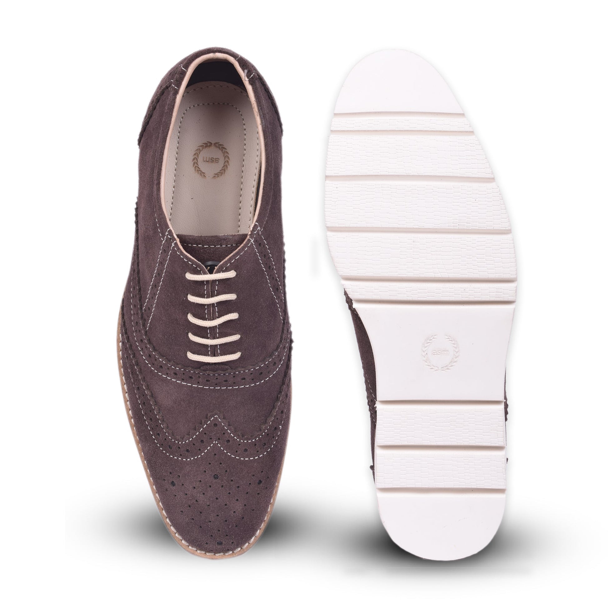 Sneakers : Brown Suede leather Sneakers with Memory foam footpad. Article : SN30-Brown