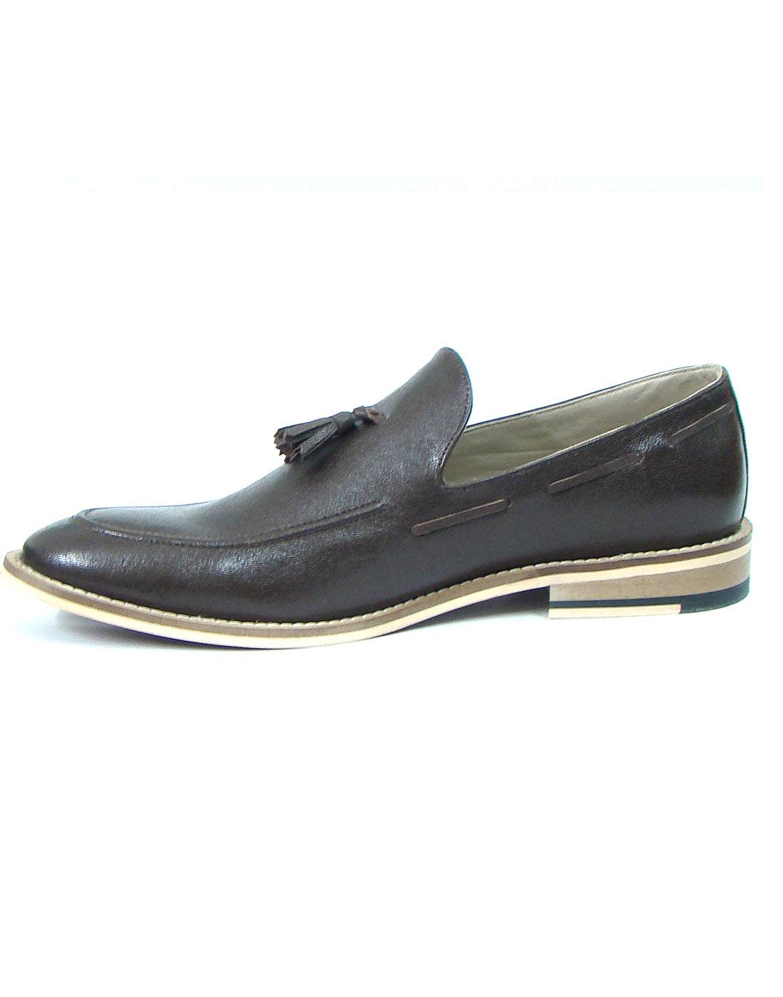Penny loafers : Brown leather Penny loafer with Tassel & Memory foam footpad. Article : HU116-Brown