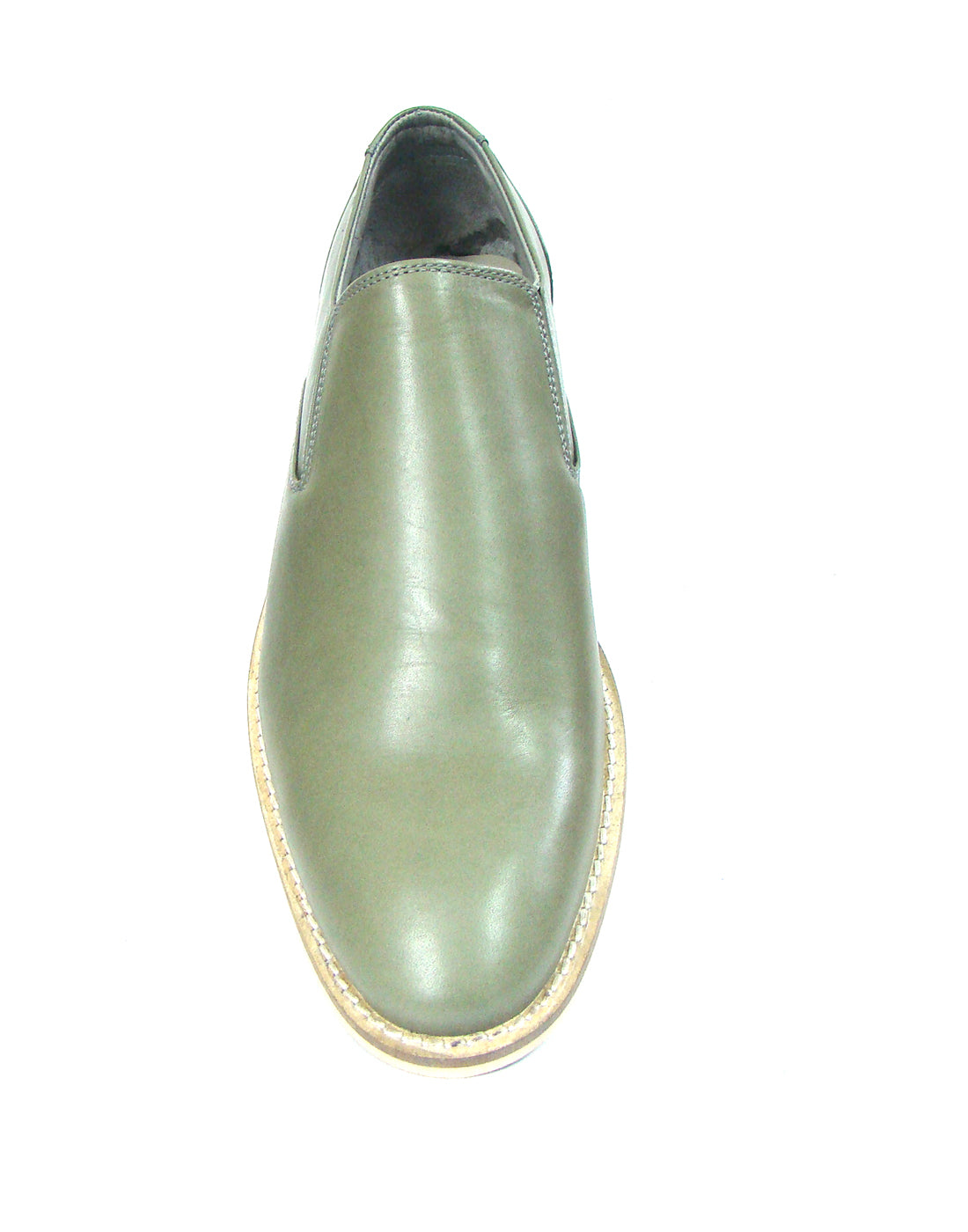 Penny loafers : Green leather Penny loafer with Memory foam footpad. Article : HU5073-Green