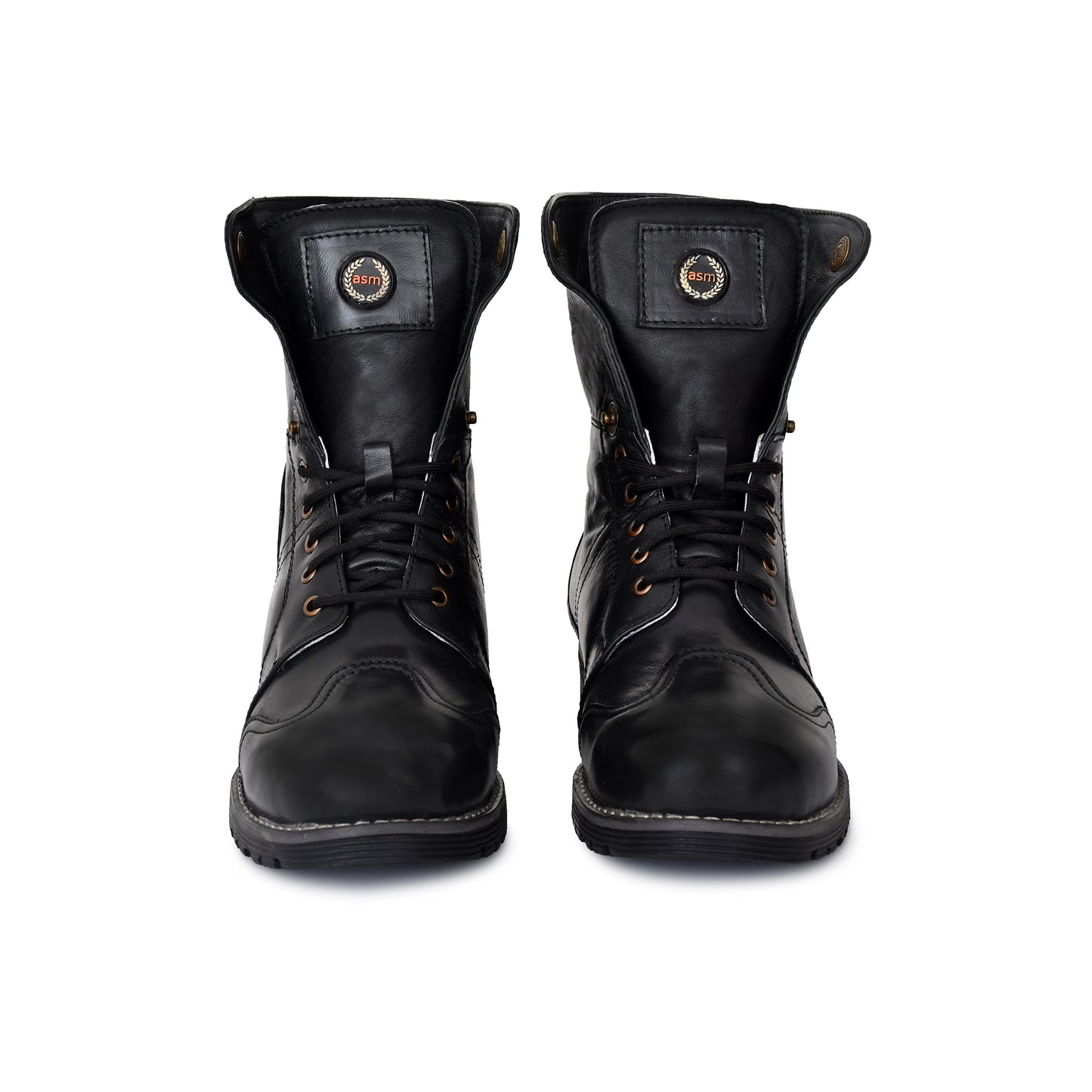 Biker Boots : 6 & 9 Inches Foldable Leather with heavy duty Rubber sole.