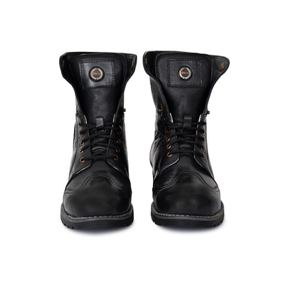 Biker Boots : 6 & 9 Inches Foldable Leather with heavy duty Rubber sole.