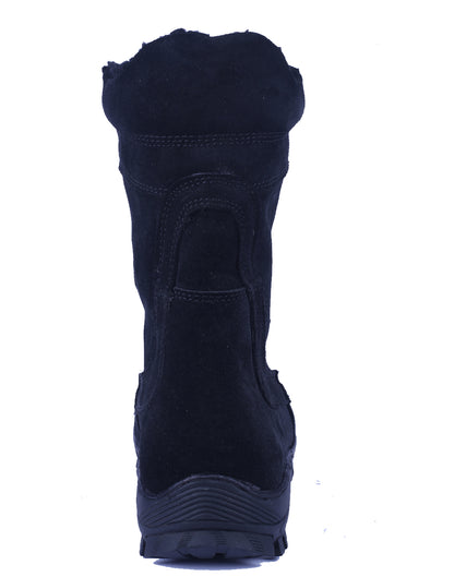 Biker Boots : Black Suede leather Rider boots for bikers with Memory foam footpad.