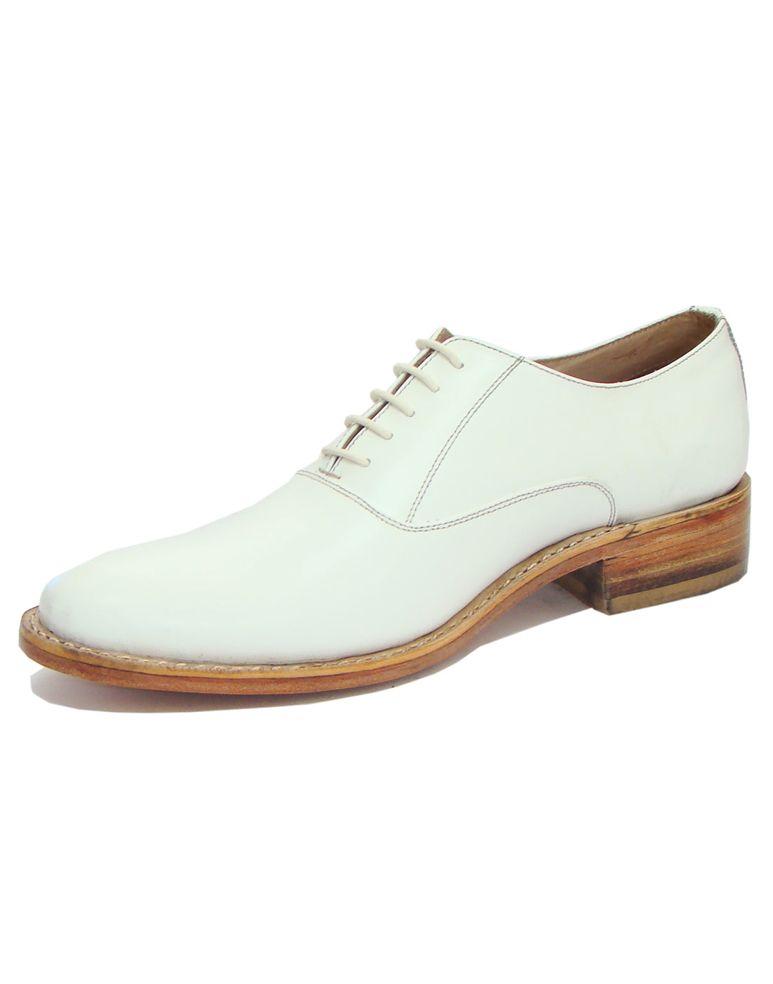 Goodyear Welted Derby Shoes :  White leather with Memory foam footpad.