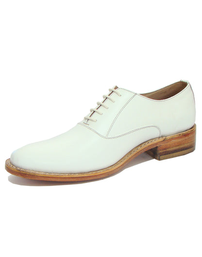 Goodyear Welted Derby Shoes :  White leather with Memory foam footpad.