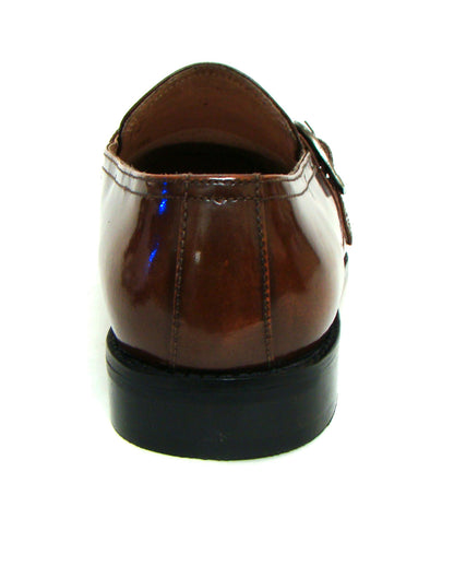 Goodyear Welted Monk Strap Shoes :  Tan Brush off leather with Memory foam footpad. Article : HM02
