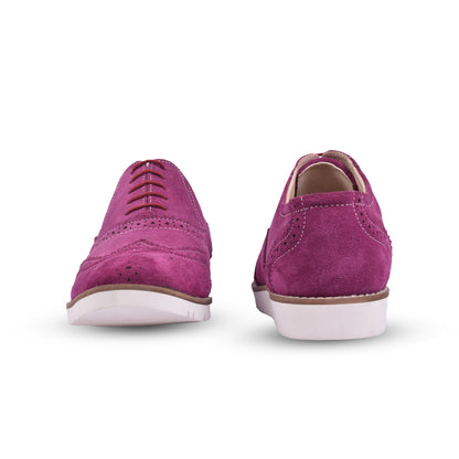 Sneakers : Purple Suede leather Sneakers with Memory foam footpad. Article : SN30-Purple