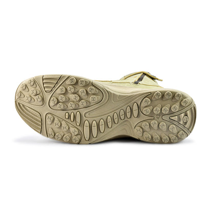 Biker Boots : Beige Suede leather Rider boots for bikers with side chain & Memory foam footpad.