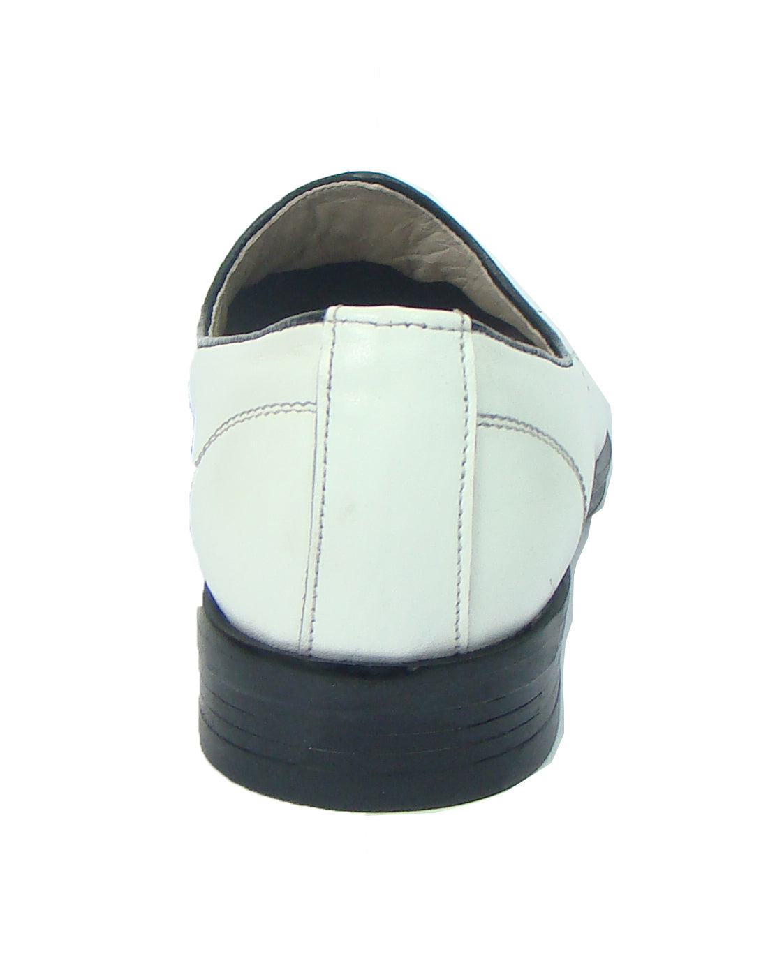 Nagras : White leather handmade Nagras with Memory foam footpad. Article : N101