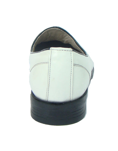 Nagras : White leather handmade Nagras with Memory foam footpad. Article : N101