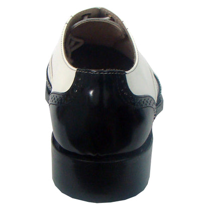 Goodyear Welted Brogue Shoes :  Black & White leather with Memory foam footpad.
