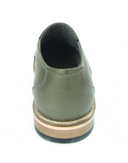 Penny loafers : Green leather Penny loafer with Memory foam footpad. Article : HU5073-Green