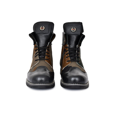 Biker Boots : 6 & 9 Inches Foldable Leather with heavy duty Rubber sole.