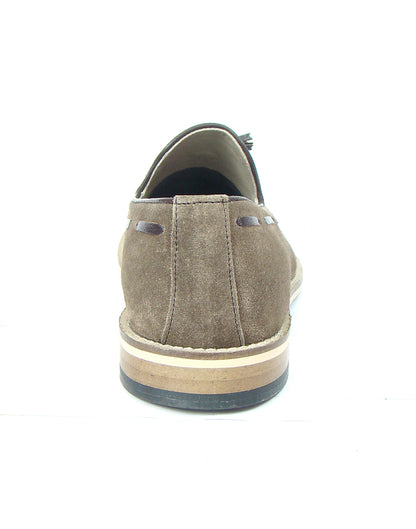 Penny loafers : Light Brown Suede leather Penny loafer with Tassel & Memory foam footpad. Article : HU107-LBrown