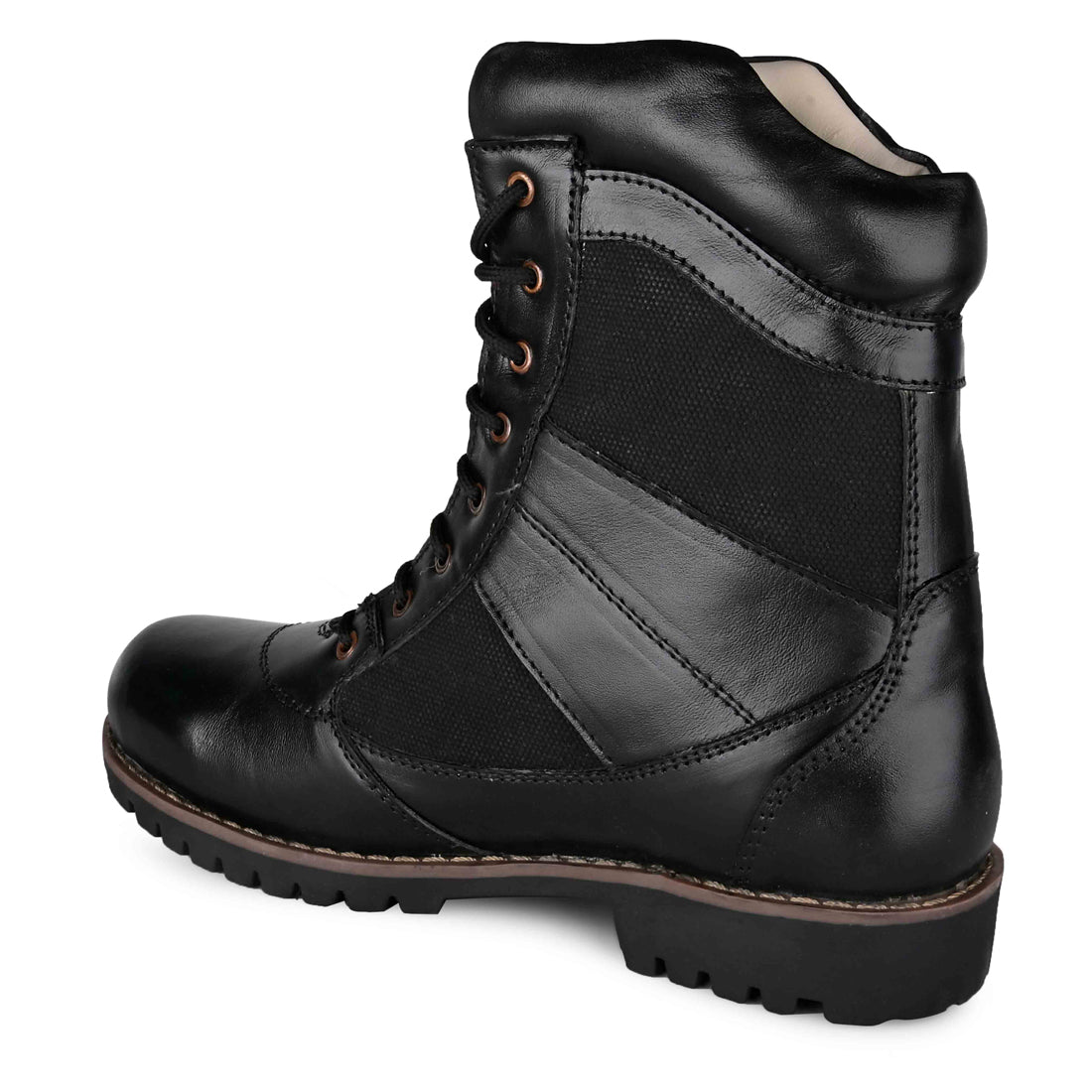Stivali militari da deserto - Stivali tattici lunghi in pelle nera con plantare in memory foam per il massimo comfort