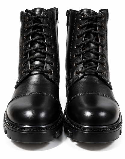 Police DMS Shoes : Black leather with Memory Foam Footpad: