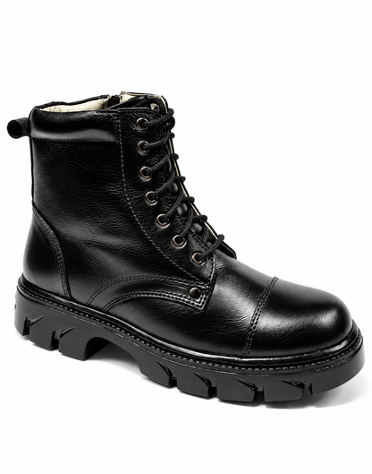 Police DMS Shoes : Black leather with Memory Foam Footpad: