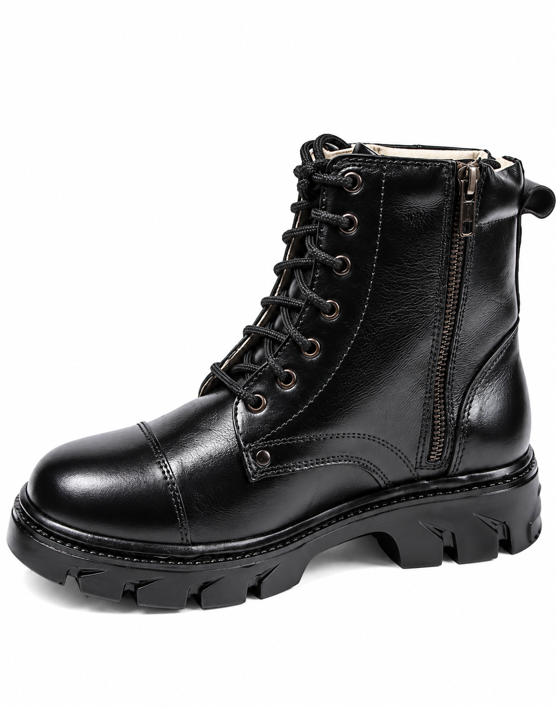 Police DMS Shoes : Black leather with Memory Foam Footpad: