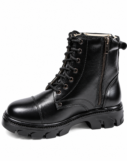 Police DMS Shoes : Black leather with Memory Foam Footpad: