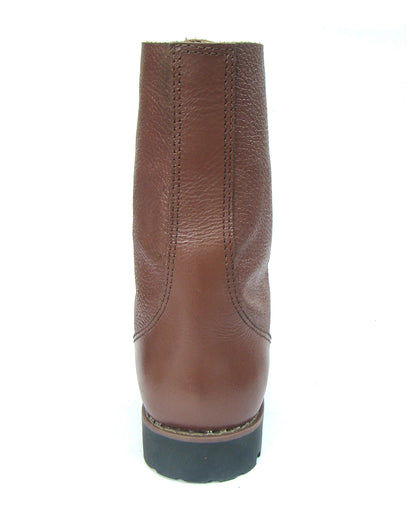 Biker Boots : 12" Inches long Tan leather Rider boots for bikers with Memory foam footpad.