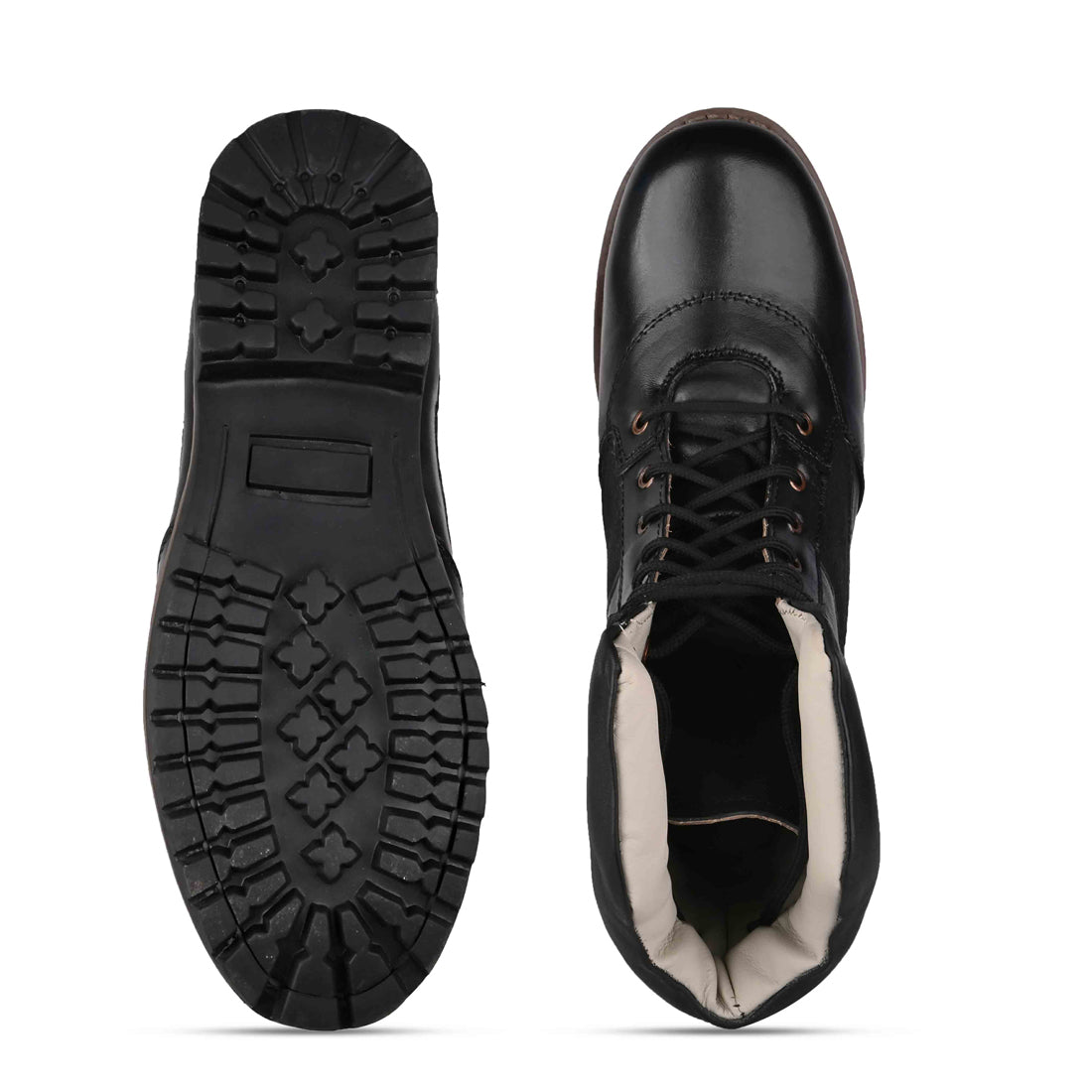 Stivali militari da deserto - Stivali tattici lunghi in pelle nera con plantare in memory foam per il massimo comfort