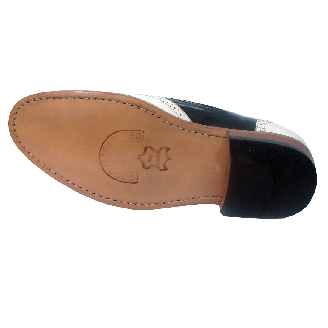 Goodyear Welted Brogue Shoes :  Black & White leather with Memory foam footpad.