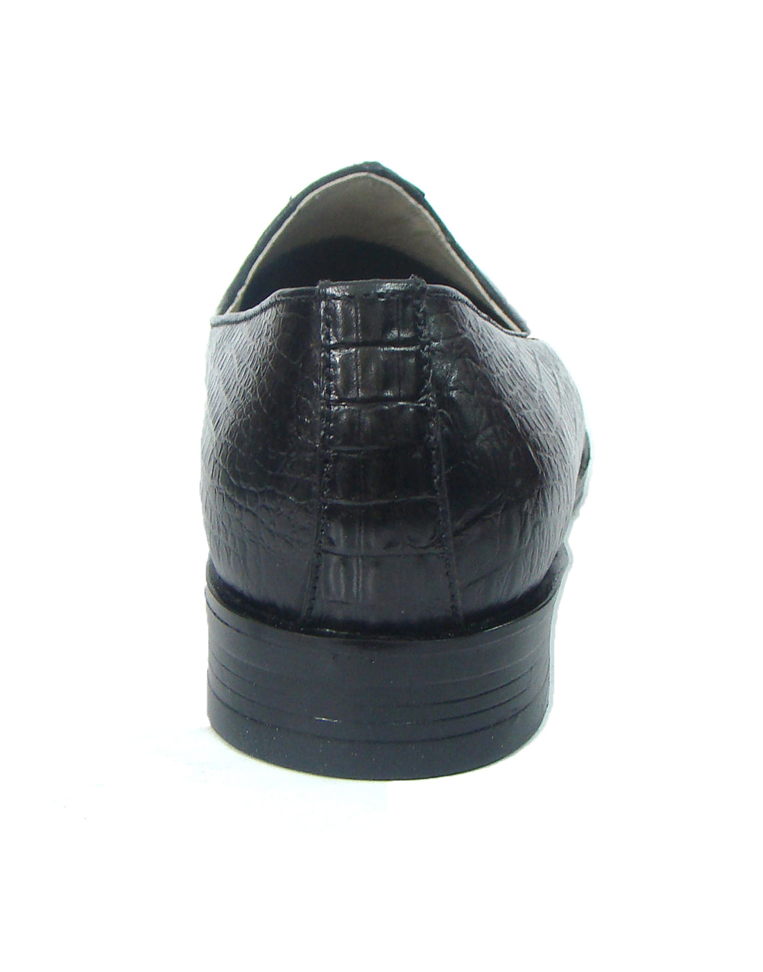 Nagras : Black Croco embossed leather handmade Nagras with Memory foam footpad. Article : N103A
