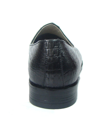 Nagras : Black Croco embossed leather handmade Nagras with Memory foam footpad. Article : N103A