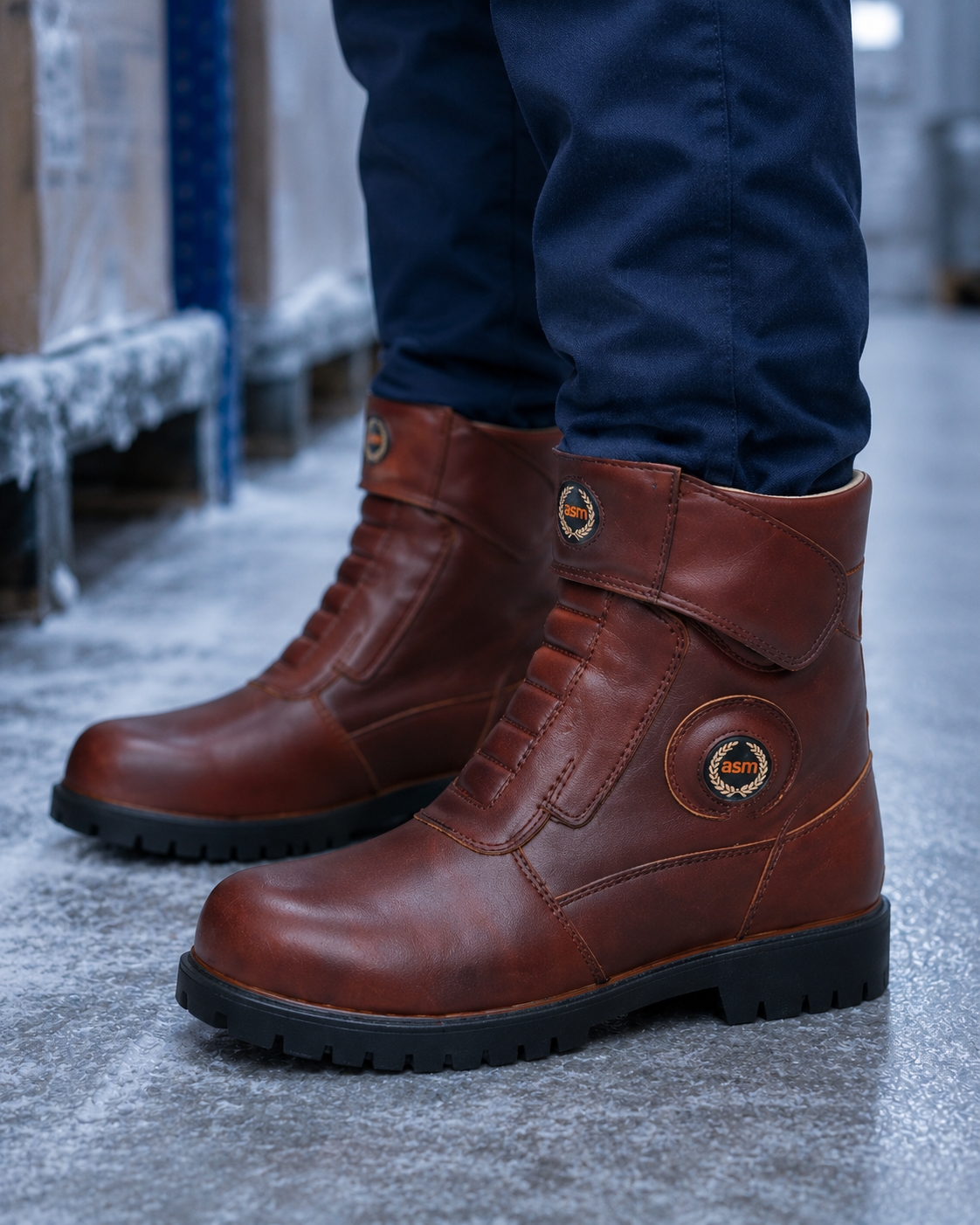 Cold Room Insulated Brown leather Thermal Boots by ASM. T702ME-Brown